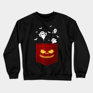 Funny Halloween Ghosts Peeking Pocket Shirt Halloween Crewneck Sweatshirt